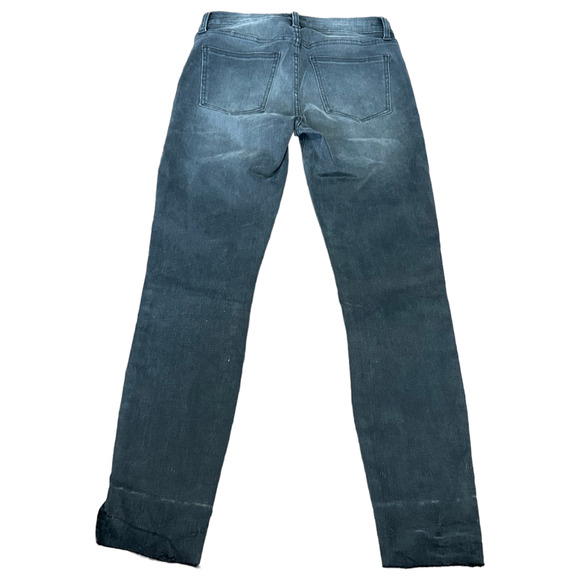 PISTOLA Jeans Womens Sz 26 Black Denim Flat Front Straight Leg Slit Raw Hem NWT - Picture 2 of 11